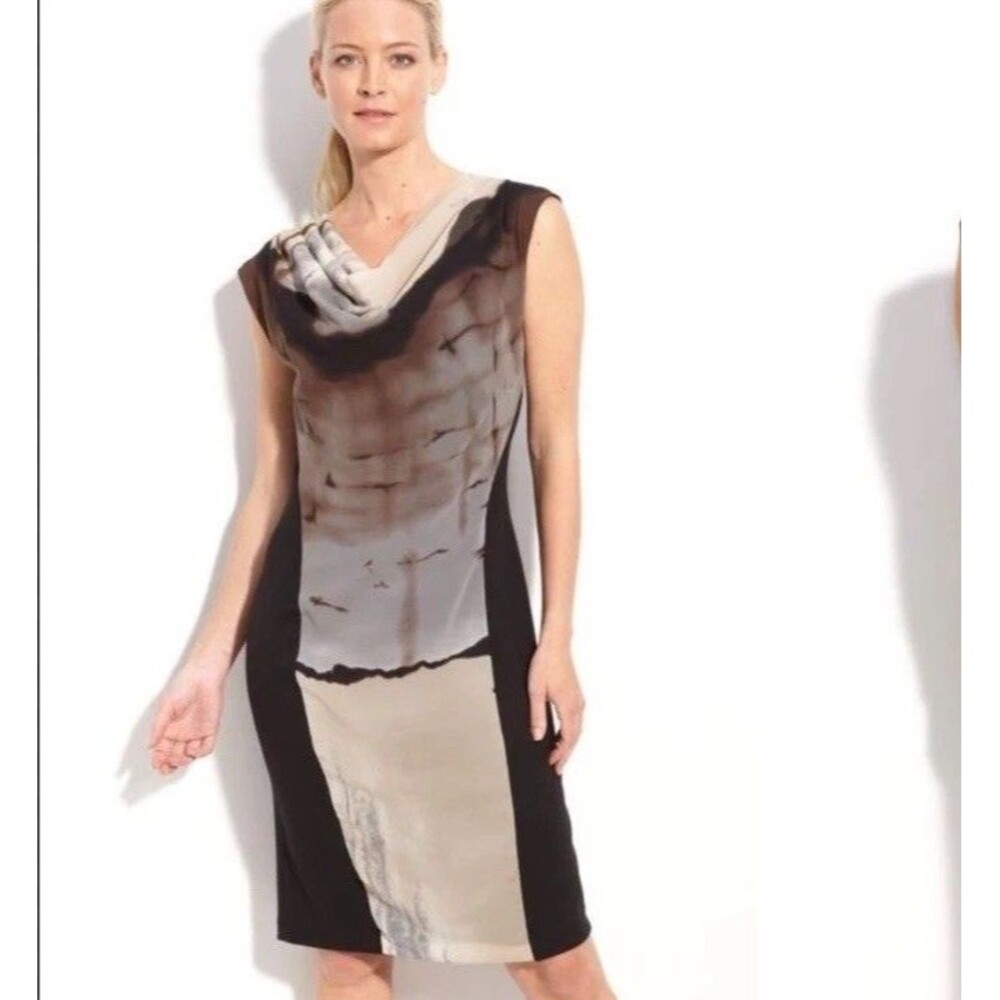 Ronen Chen Dress Lined Draped Lightweight Sz 2